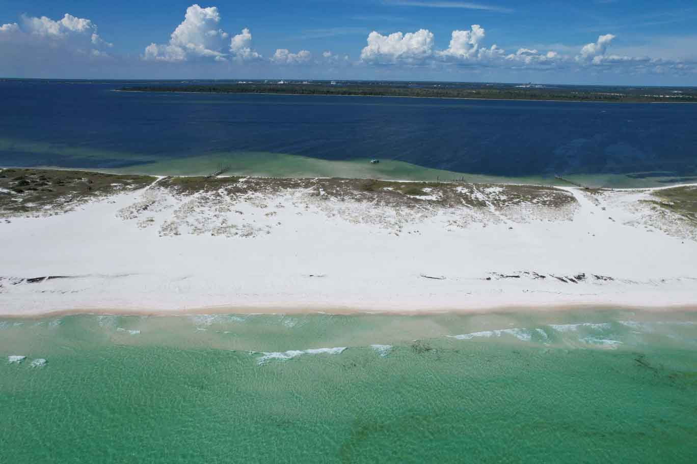 Arial shot of Shell Island